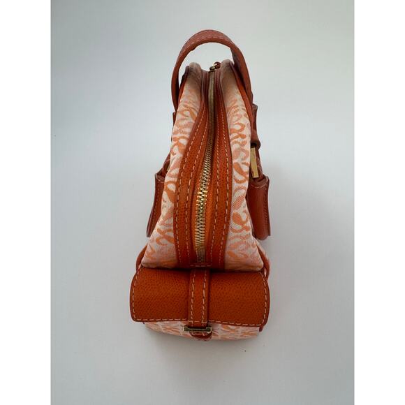 Loewe Orange Anagram Canvas and Leather Boston Bag - Picture 5 of 11